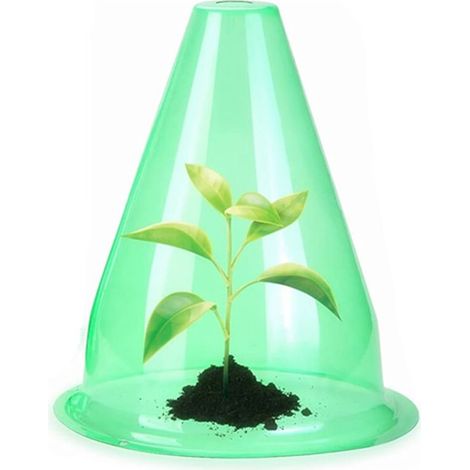 Lot de 12 Cape de jardin pour plantes, protection de plantes polyvalente, cloche transparente, protège les plantes des oiseaux, des œufs, du gel, du temps glacial, 7,8\"D x 9,4\"H, vert (1/5)