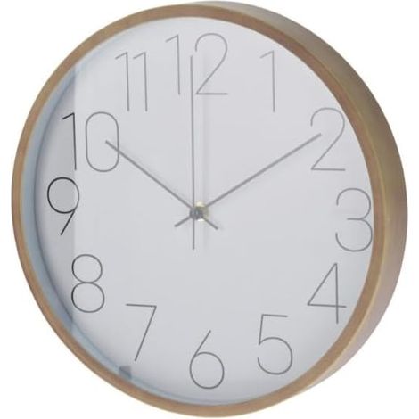 Horloge murale générique 305x40mm aspect bois, décoration intérieure simple et élégante, pendule murale sobre, accessoire de maison design. (1/2)