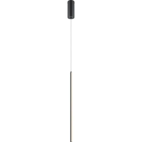 Maytoni Halo Plafonnier moderne à suspension fine, noir, 600 lm, abat-jour blanc