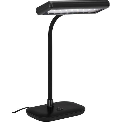 LED Tischleuchte Bürolampe 7,5W Leuchtenhals dreh-&schwenkbar schwarz Briloner