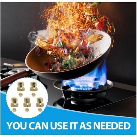 5 Pièces Gicleur gaz Butane Universels pour Plaques de Cuisson GPL et gaz Naturel, Injecteurs et Buses en La SET ACCESSOIRE CUISINE (1/4)