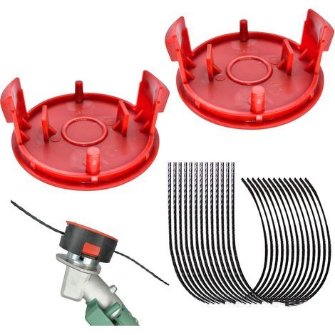 Bosch F016800431 Lot de 10 débroussailleuses 3,5 mm avec 2 couvercles de rechange compatibles avec les tondeuses à gazon Bosch AFS 23-37-Muntra (1/5)