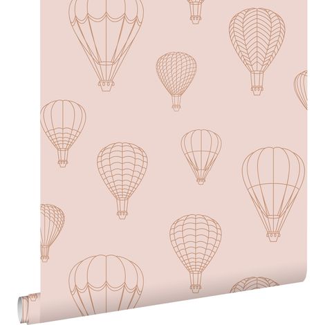 papier peint ballons à air chaud rose terracotta  - ESTAhome (1/5)