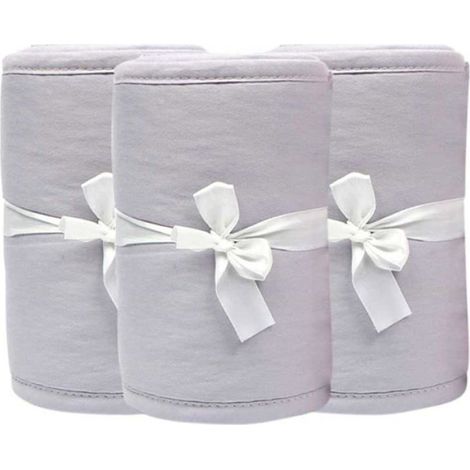 Lot de 3 protections de tour de lit, double nœud, polyester doux, anti-rayures, universel pour berceau bébé (1/4)
