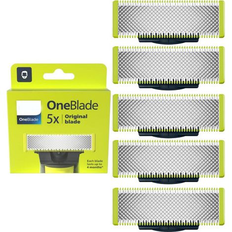 Lames de rechange en acier inoxydable pour rasoirs électriques OneBlade (compatible modèle QP250/50) 5 pièces