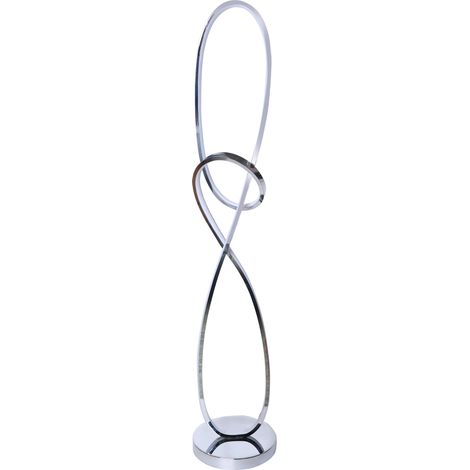 Barcelona Led – Lampe sur pied dimmable 25W – Éclairage blanc chaud 3000K – Puces LED SMD2835 – Design futuriste chromé – Ø230mm x 1190mm