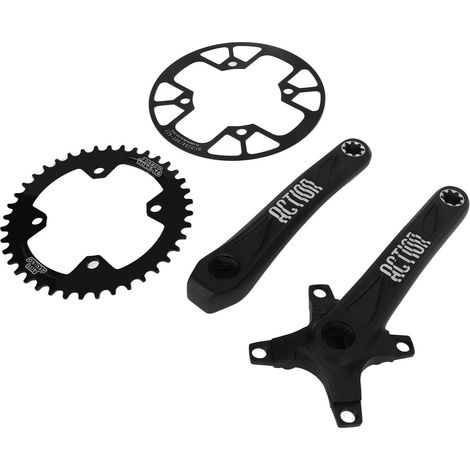 Fahrradkurbelgarnitur aus Aluminiumlegierung, 40-Zahn-Kettenblatt (positiv und negativ), 40-42-Zahn-Schutzplatte. (1/5)