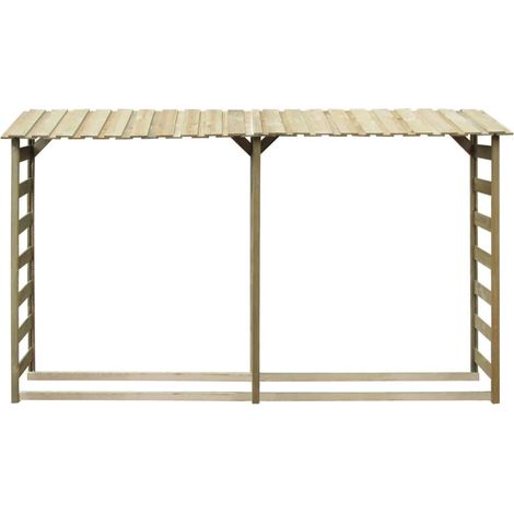 Caseta para leña madera de pino impregnada 300x44x176 cm vidaXL (1/4)