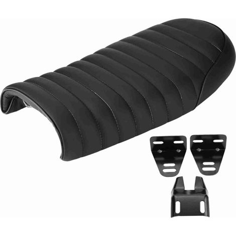 Sella piatta vintage in similpelle per moto Cafe Racer CG125 GN CG CB400SS -Crezuo (1/4)