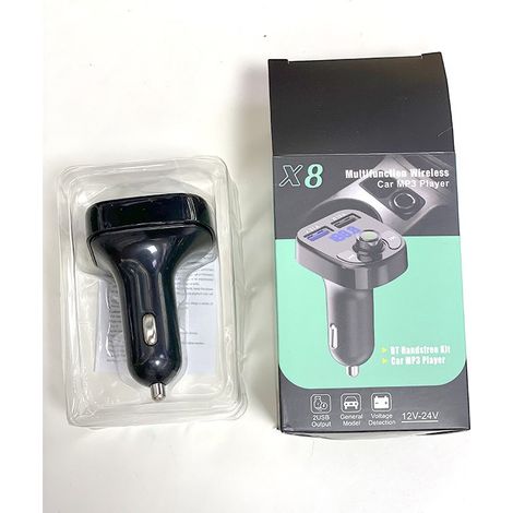X8 Car Bluetooth Receiver Charger, Lossless Audio FM Transmitter, Car MP3 Bluetooth Player -- X8 Green Box (1/3)
