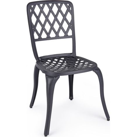 Stuhl "Faenza" aus Aluminium für Garten und Veranda, H 89 cm -Anthrazit (1/4)