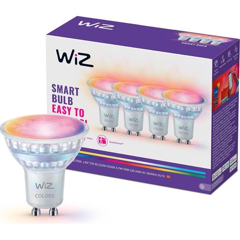 Spot LED connecté GU10, Lumière multicolore, Pack de 4 (1/5)