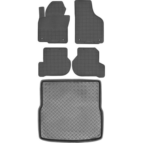 Ensemble de tapis de sol en caoutchouc pour Volkswagen Golf V Kombi (2007-2009) + tapis de coffre