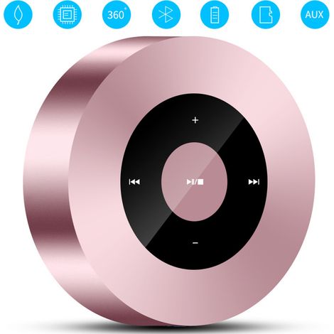 Enceinte Bluetooth tactile avec boîtier étanche, 8 h d'écoute, son cristallin HD plus puissant, mini enceinte Bluetooth portable haut de gamme pour iPhone, iPad et tablette, idéale pour la douche.