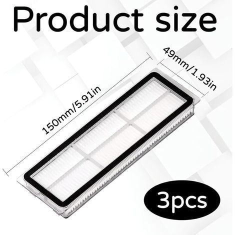 3-teiliges HEPA-Filterset, kompatibel mit Dreametech L10s Ultra, L10s Pro, L10 Ultra, S10, S10 Pro, S10 Plus, Z10 Pro, B101cn, 1c, W10, X10+, L10+ Plus, Z10 Pro, D10 Plus, waschbar und wiederverwendba (1/4)