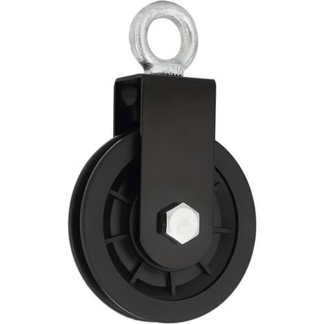 Pair Poulie d'exercice de9 cm silencieuse en nylon avec support en métal pour équipement de gym - Poulie d'haltérophilie - Roulement simple (1/4)
