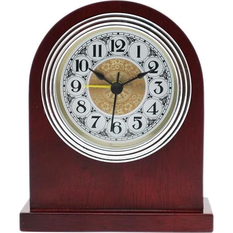 Réveil analogique en bois sans tic-tac, horloge de table rétro vintage, réveil mécanique silencieux pour salon, cuisine, chambre et bureau (A2) (1/5)