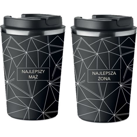 Set di 2 tazze termiche premium regalo di nozze per marito e moglie 350 ml KT067 (1/5)