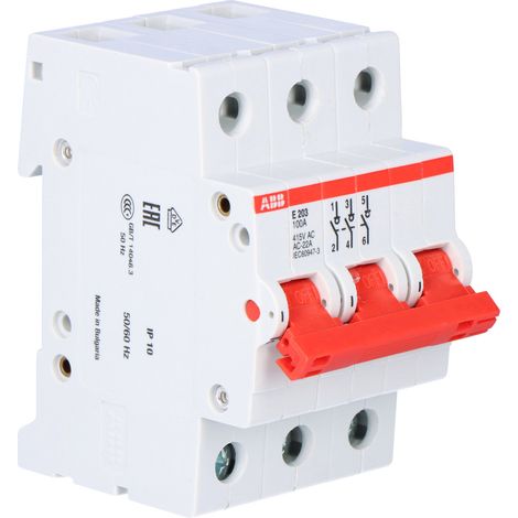 Interrupteur-sectionneur modulaire 100A 3P E203/100A 2CDE283001R0100 (1/4)