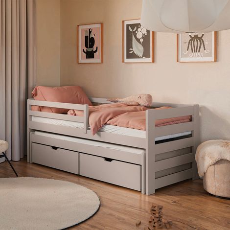 Letto 90x200 con rete a scomparsa e cassetti Jordan Cashmere (1/3)