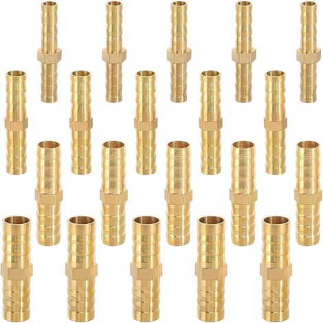 20 Stück Kraftstoffschlauchverschraubungen, Reduzierverschraubungen aus Messing mit Widerhaken, Kraftstoffschlauchverschraubungen, Schlauchverschraubungen aus Messing mit Widerhaken, für Trachealtuben (1/5)