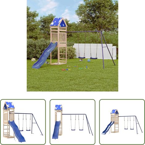 vidaXL Holzspielplatz -  Spielturm Massivholz Kiefer (1/5)