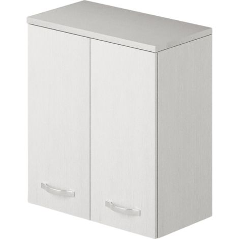Pensile per lavanderia 2 ante con ripiano colore Bianco H77x71x38cm
