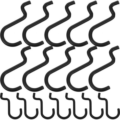 24 Ganchos de Pared Utilitarios en Forma J Hierro Negro (1/5)