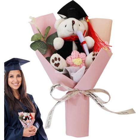 Abschluss-Bären-Blumenstrauß, Blumenstrauß Handgefertigte Babyzimmerdekoration für Jungen (1/5)