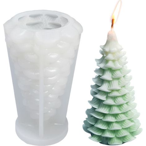 Moule en silicone pour bougie parfumée sapin de Noël, moule à savon artisanal en plâtre 3D, petit sapin de Noël en cèdre SD-70 (1/5)