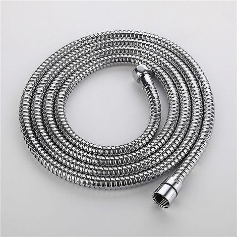 Flexible de douche de 2,5 m en acier inoxydable avec finition chromée, pour douchette et installation dans la salle de bain.-AquaForge (1/5)