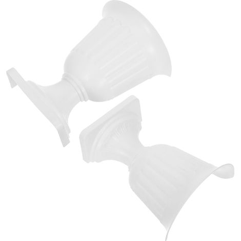Beaupretty Lot de 2 jardinières murales vintage en plastique blanc, 16, 9 x 13 6, 5 cm, (1/5)