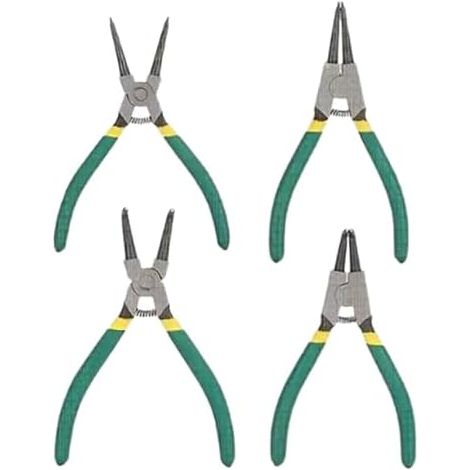 Ensemble de pinces à anneau pression, pince avec mâchoire courbée, outil multifonction pour tuyaux, design ressort, joints et fixations, compact portable, 3,5 cm, métal ABS 800 g Vert - (1/5)