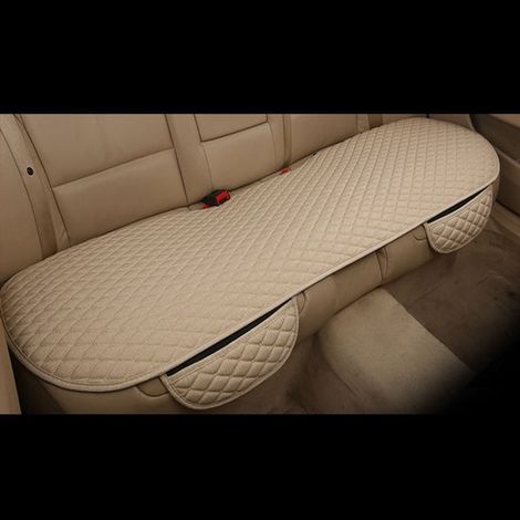 Coprisedile auto, sedile posteriore, in lino traspirante, beige, 134 x 50 cm (1/5)