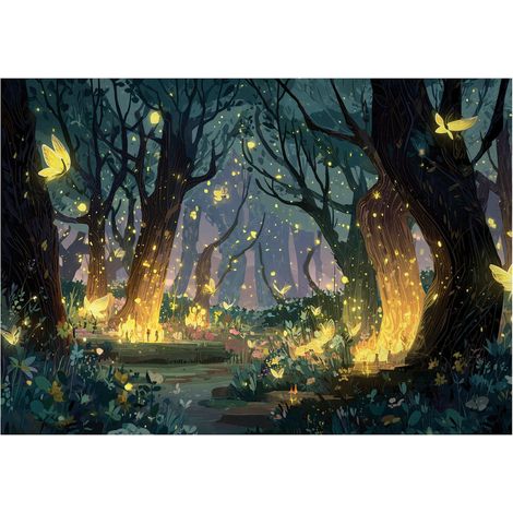 Fototapete Zauberwald Mädchen – Großformat Wandtapete 150x105 cm – Für Kinderzimmer