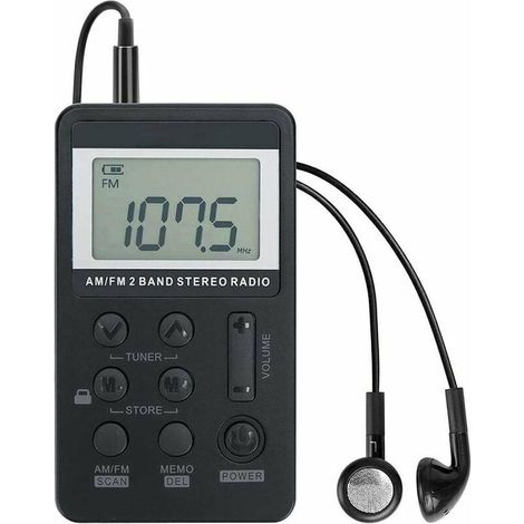 YMYNY Mini Radio Portable FM/AM à Deux Bandes, Mini Radio Walkman à Réglage Numérique, Écouteur, Écran de Verrouillage pour Marche/Jogging/Gym/Camping