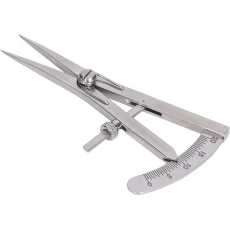 Jauge de Marquage en Cuir Réglable Mini Outil de Presse de Bord Diviseurs de Ressort pour Bricolage en Cuir Artisanat Pas de Travail(Type de verrouillage à vis)