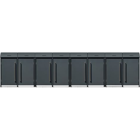 Westmann Metall Mülltonnenbox Moderna 8  8x240 L  Anthrazit  83x556x135 cm