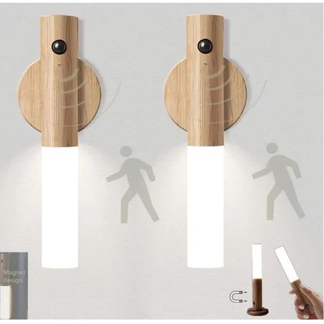 Lampe Murale - Lot de 2 - LED - Détecteur de Mouvement - Sans Fil - Intérieur (1/4)