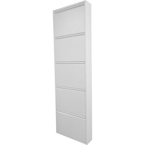 Zapatero basculante de 5 puertas - L.50 x P.15 x H.169 cm