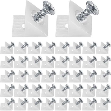 Cuñas para cajones en forma de L - plástico resistente y acero inoxidable - juego de 120 (1/5)