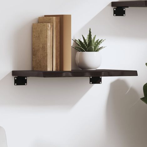 vidaXL Estante de pared madera roble tratada marrón oscuro 40x20x2 cm (1/5)
