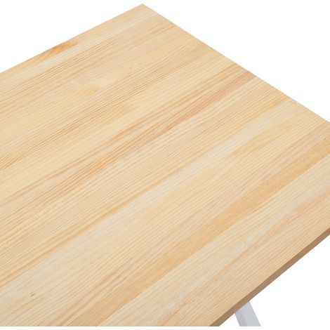 Mesa Comedor Pata X ECO 120x80x75cm Blanca en madera maciza de pino acabado natural estilo nórdico industrial Box Furniture