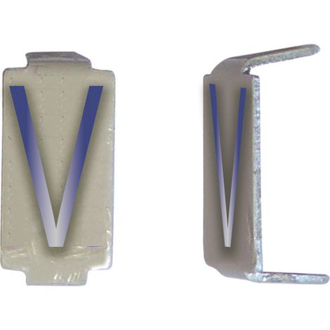 Lot 25 lettres V 6x11 Alu ivoire/bleu MICHAUD CD043