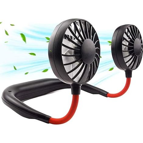 Ventilateur de cou portable, mini ventilateur rechargeable USB pour le visage et la tête, petit ventilateur de cou idéal pour l'été, à l'intérieur co (1/5)