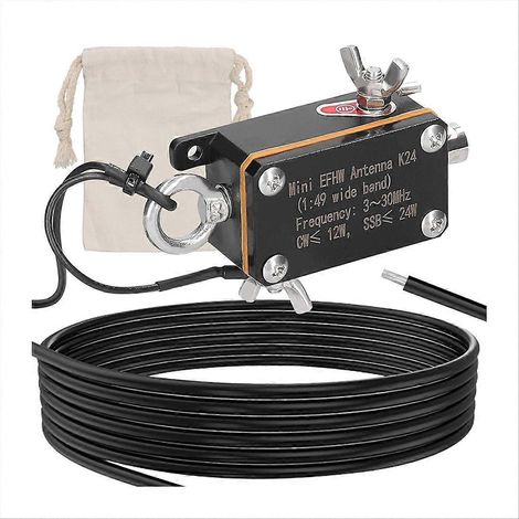 EFHW K24 Taschenantenne, Frequenzband 3–30 MHz, endgespeiste Breitband-Kurzwellenantenne, Halbwellenantenne (1/5)