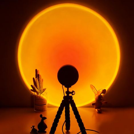 Lampe Coucher de Soleil sur Trépied, Projection Décoration Ambiance pour Chambre et Salon