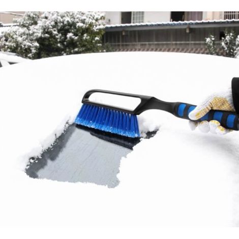 Brosse Grattoir À Glace - 2 en 1 Pour Voiture - Manche Ergonomique Antidérapant - Lame En Plastique Rigide - Orange - 1 Pièce (1/4)