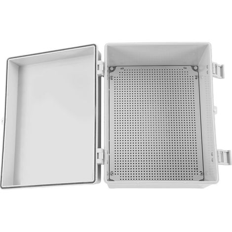 Eosnow Elektrischer Anschlusskasten, Kunststoffschnalle, wasserdichter Projektkasten, elektrisches Gehuse mit grauer Abdeckung, Montageplatte, 400 x 300 x 200 mm/15,75 x 11,81 x 7,87 Zoll