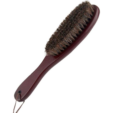 Forniture all'ingrosso di scarpe in crine di cavallo Brosse con maniglia appendibile, forniture per la rimozione e la cura del crine di cavallo Brosse per scarpe Nettoyage Doux fur shoe Brosse